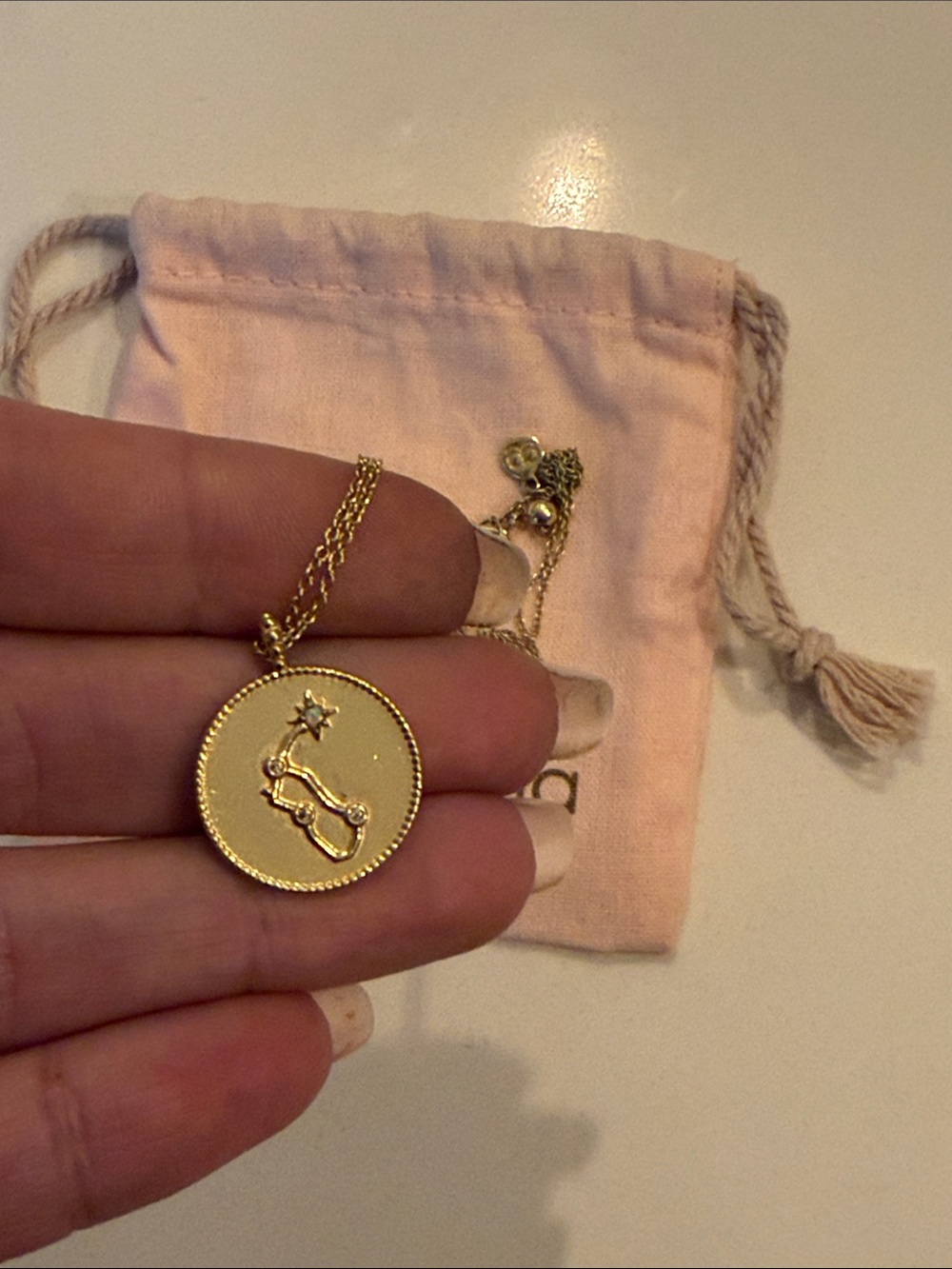 Gorjana Aquarius Gold Zodiac Disc Necklace - Picture 2 of 4